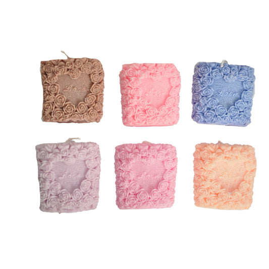 شمعة ثلاثية الأبعاد على شكل وردة